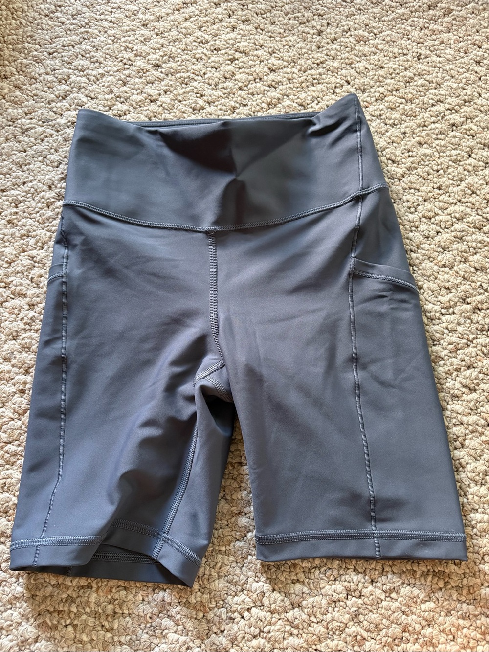 Athleta Charcoal High-Waist Bike Shorts
